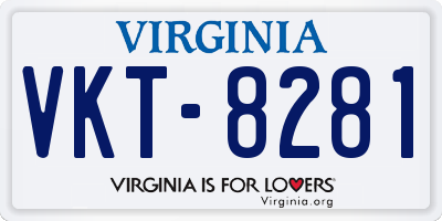 VA license plate VKT8281