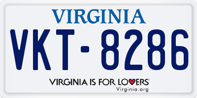 VA license plate VKT8286