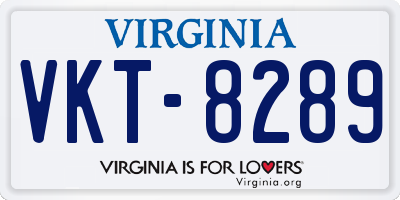 VA license plate VKT8289