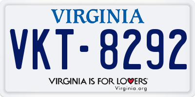 VA license plate VKT8292