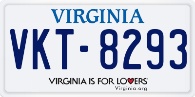 VA license plate VKT8293