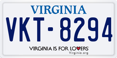 VA license plate VKT8294