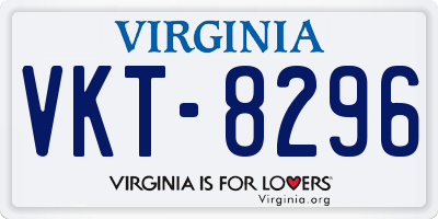 VA license plate VKT8296