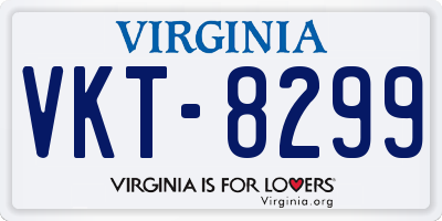 VA license plate VKT8299