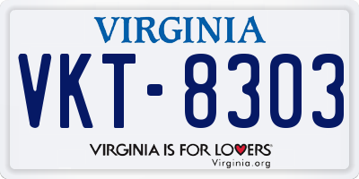 VA license plate VKT8303