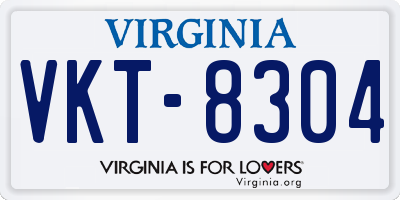 VA license plate VKT8304