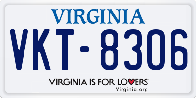 VA license plate VKT8306