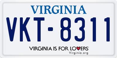 VA license plate VKT8311