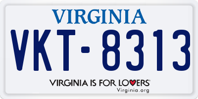 VA license plate VKT8313