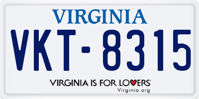 VA license plate VKT8315