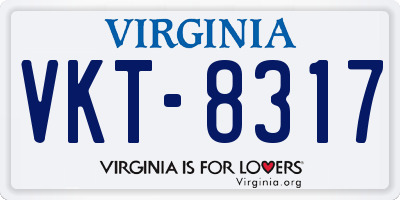 VA license plate VKT8317