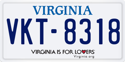 VA license plate VKT8318