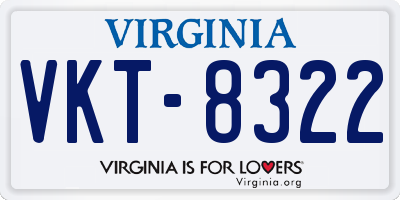 VA license plate VKT8322