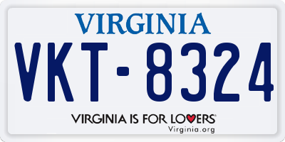 VA license plate VKT8324