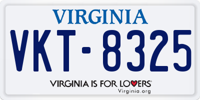 VA license plate VKT8325