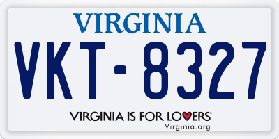 VA license plate VKT8327