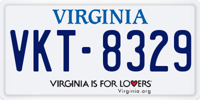 VA license plate VKT8329