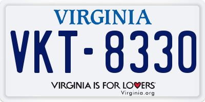VA license plate VKT8330