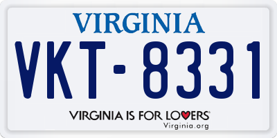 VA license plate VKT8331