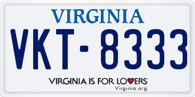 VA license plate VKT8333