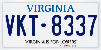 VA license plate VKT8337
