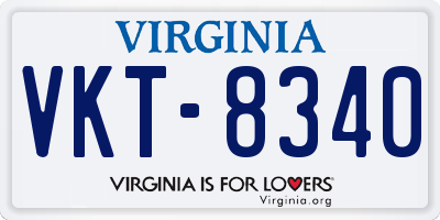 VA license plate VKT8340