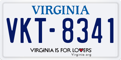 VA license plate VKT8341