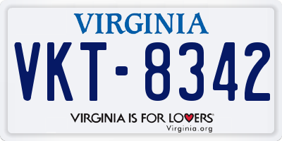 VA license plate VKT8342