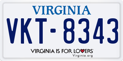 VA license plate VKT8343
