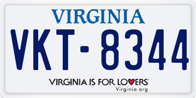VA license plate VKT8344