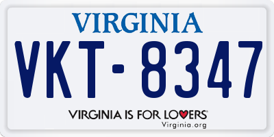 VA license plate VKT8347