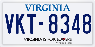 VA license plate VKT8348