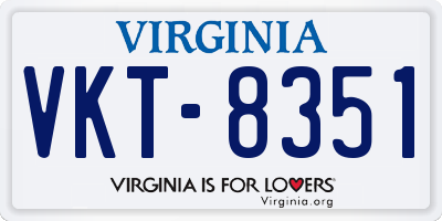 VA license plate VKT8351
