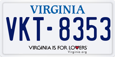 VA license plate VKT8353