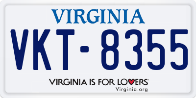 VA license plate VKT8355