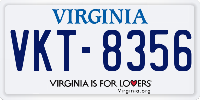 VA license plate VKT8356