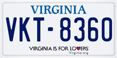 VA license plate VKT8360