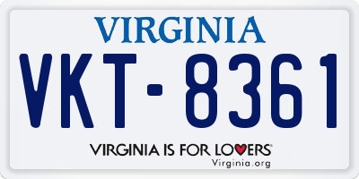 VA license plate VKT8361