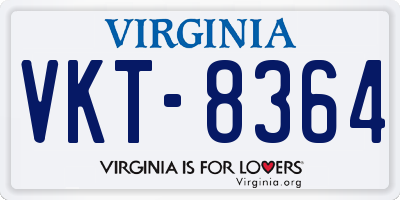 VA license plate VKT8364