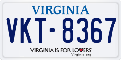 VA license plate VKT8367