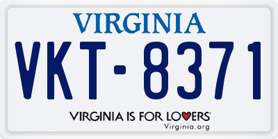 VA license plate VKT8371