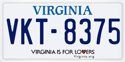 VA license plate VKT8375