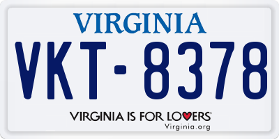 VA license plate VKT8378