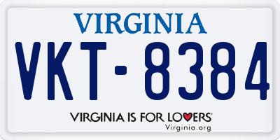 VA license plate VKT8384