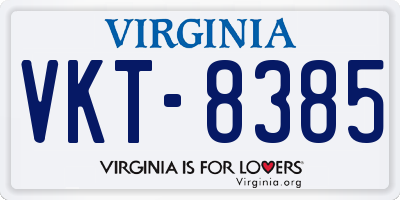 VA license plate VKT8385