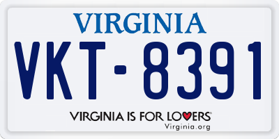 VA license plate VKT8391