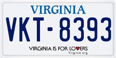 VA license plate VKT8393