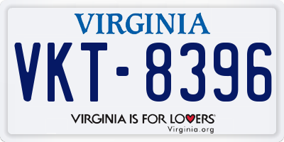 VA license plate VKT8396
