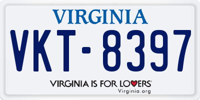 VA license plate VKT8397