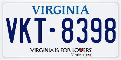 VA license plate VKT8398